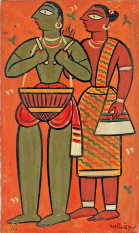 A Santhal Couple - Art Prints by Jamini Roy