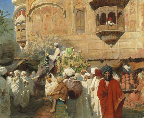 A Street In Jodhpur, India - Framed Prints by Edwin Lord Weeks