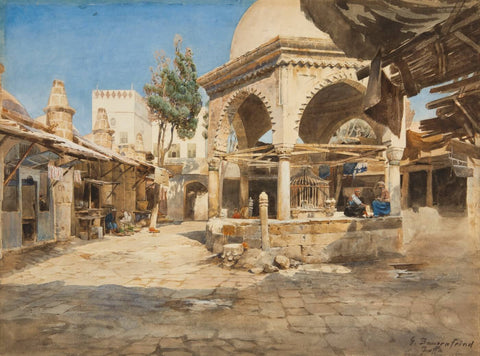 A Well in Jaffa - Canvas Prints by Gustav Bauernfeind