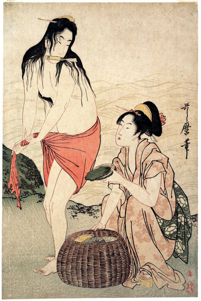 Abalone Divers I - Kitagawa Utamaro - Ukiyo-e Woodblock Print Art Painting - Life Size Posters