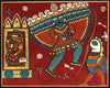 Abduction Of Sita (Jatayu And Ravana) - Jamini Roy - Ramayan Painting - Framed Prints