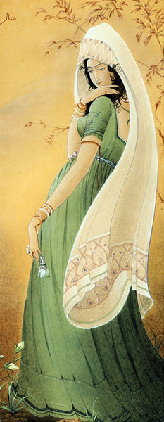 Doe-Eyed Beauty - Abdur Chugtai Painting - Art Prints