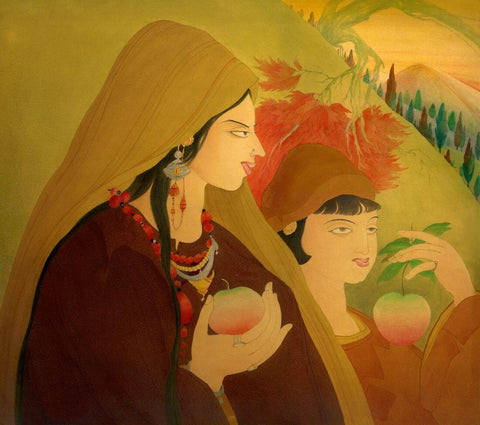 Kashmeeri Apples - Abdur Rahman Chugtai - Canvas Prints