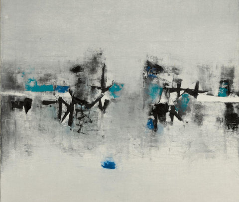 Abstract - Blue - Art Prints by Vasudeo S Gaitonde