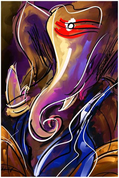 Abstract Art - MahaGanpati Vinayak - Ganesha Painting Collection - Posters