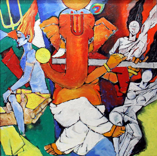 Abstract Art - Mangalmurti Ganpati Vinayak - Ganesha Painting Collection by Raghuraman | Tallenge Store | Buy Posters, Framed Prints & Canvas Prints