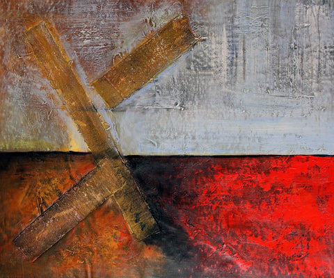 Abstract Art - Red Grey And Brown - Large Art Prints by Teri Hamilton