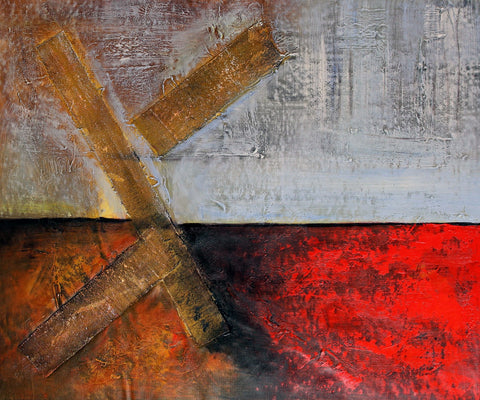 Abstract Art - Red Grey And Brown by Teri Hamilton