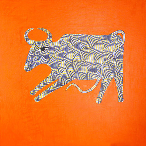 Indian Miniature Art - Folk And Tribal Art - Water Buffalo - Posters by Angele Hammonds
