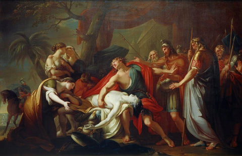 Achilles Lamenting The Death Of Patroclus - Canvas Prints by Gavin Hamilton