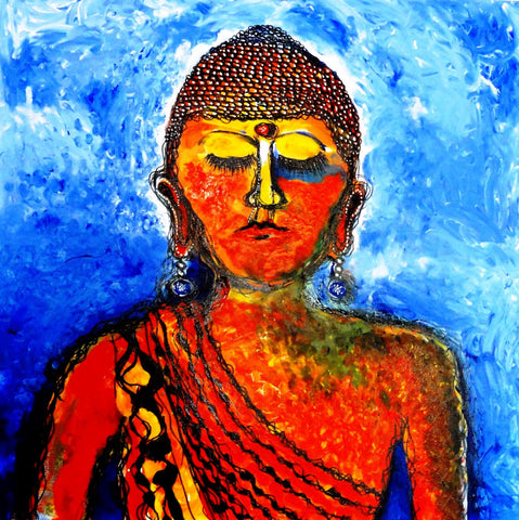 Acrylic Painting - Buddha - Framed Prints by Sina Irani