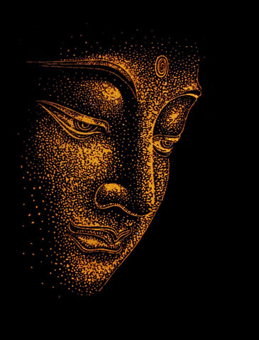 Acrylic Painting - Divine Buddha - Posters by James Britto