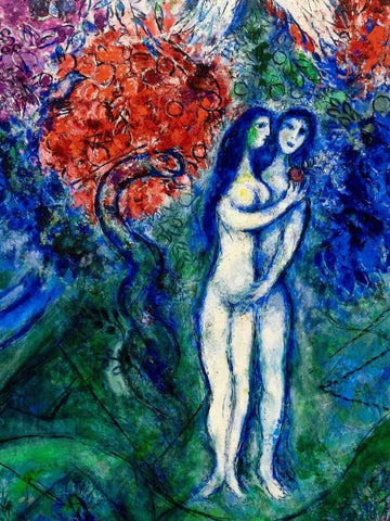 Adam And Eve - Marc Chagall - Biblical Painting by Marc Chagall