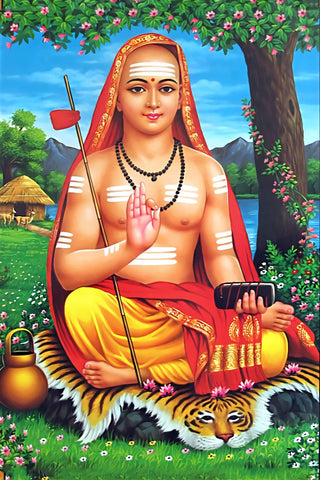 Adi Guru Shankaracharya Taking Sanyasam - Indian Painting - Posters by Raghuraman