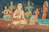 Adi Shankarar With Shiva, Parvati, Vishnu, Ganesha, Muruga and Surya - Indian Spiritual Religious Art Painting - Posters