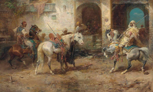 Arabian Horsemen (Arabische Reiter) - Adolf Schreyer - Orientalist Painting - Canvas Prints