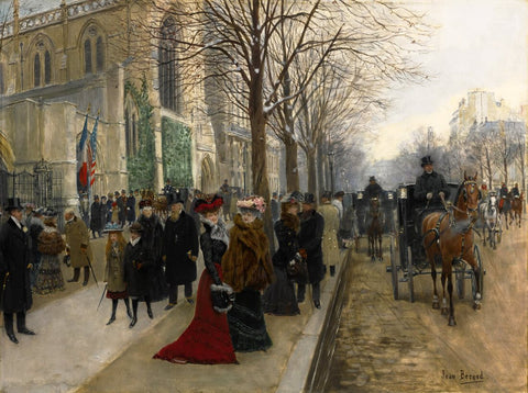 After The Service At The Church Of The Holy Trinity (Après le service à léglise de la Sainte Trinité) - Jean Béraud Painting - Life Size Posters by Jean Béraud
