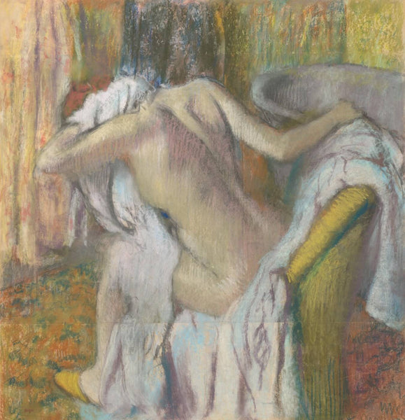 After the Bath, Woman Drying Herself - Framed Prints