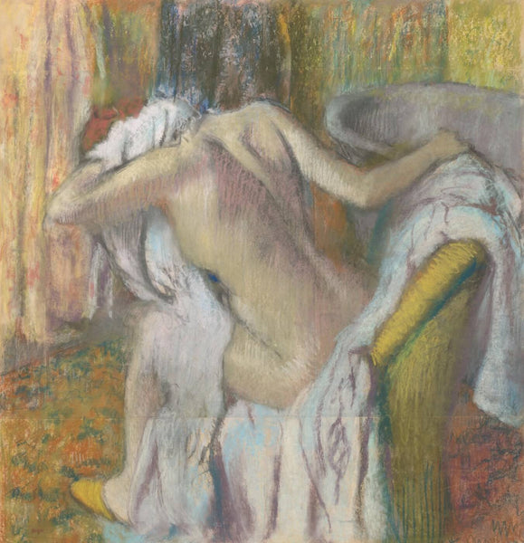 After the Bath, Woman Drying Herself - Large Art Prints