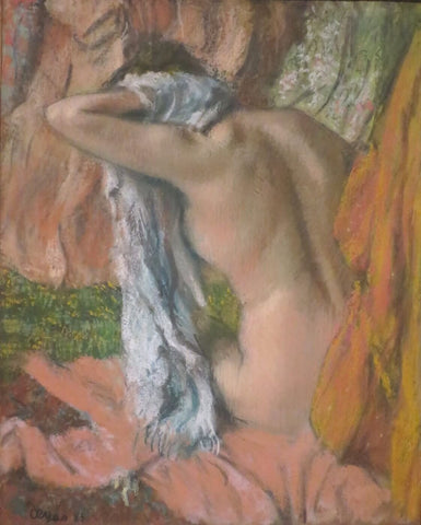 After The Bath, Woman Drying Her Neck - Framed Prints