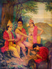 Ahilyaoddhar - Ram Releasing Ahalya From Curse Raja Ravi Varma Press Oleograph Print - Indian Ramayan Art - Framed Prints