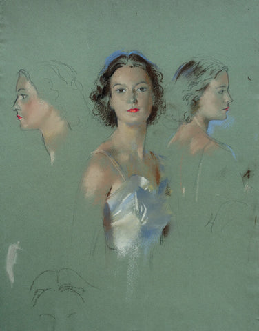 Triple Portrait Of Jane Flaccus by Alfred Kingsley
