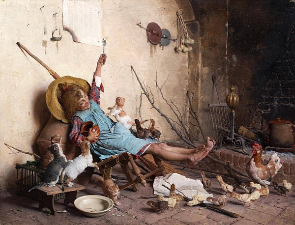 All Gone - Gaetano Chierici - 19th Century European Domestic Interiors Painting - Art Prints