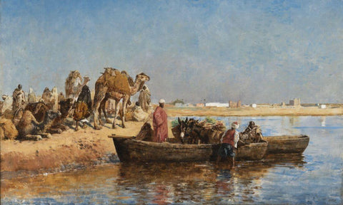 Along The Nile - Edwin Lord Weeks - Orientalist Art Painting - Life Size Posters