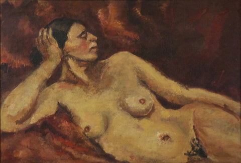 Indian Art - Amrita Sher-Gil - Nude Study by Amrita Sher-Gil
