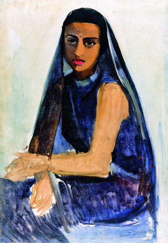 Indian Art - Amrita Sher-Gil - Self Portrait Ethnic - Art Prints by Amrita Sher-Gil
