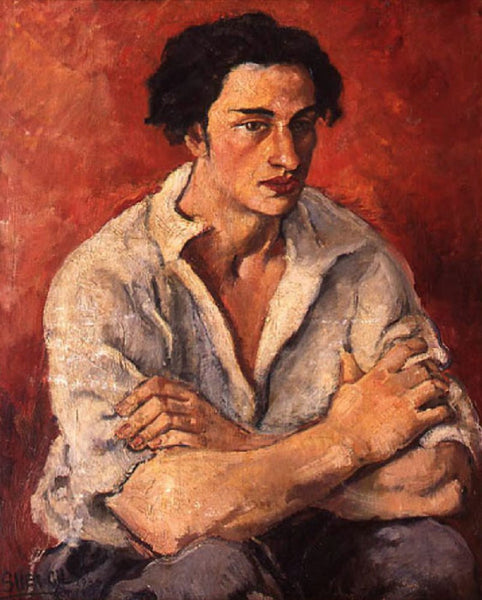 Indian Art - Amrita Sher-Gil - Portrait Of A Young Man - Canvas Prints