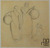 Untitled - Sketch Of Two Women Carrying Pots - Framed Prints