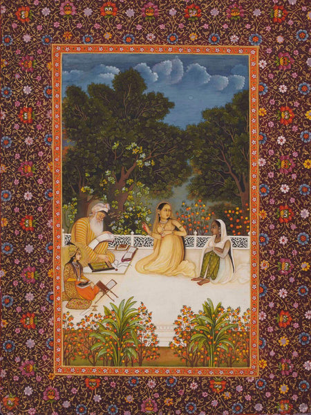 An  Audience With Sheikh Sa'di - c1775 - Mir Kalan Khan - Mughal Miniature Art Indian Painting - Framed Prints
