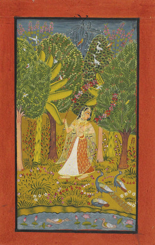 An Illustration To A Ragamala Series: Kakubha Ragini - C.1770 - 80 -  Vintage Indian Miniature Art Painting by Miniature Vintage