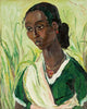 An Indian Woman (In Green Sari) - Irma Stern - Portrait Painting - Art Prints