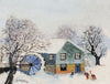 An Old Mill In Winter - Grandma Moses (Anna Mary Robertson) - Folk Art Painting - Posters