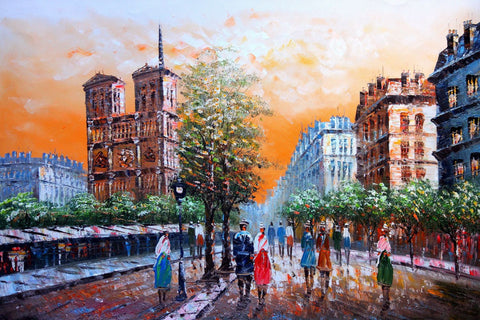 An Evening View of a Street - Large Art Prints by Sina Irani