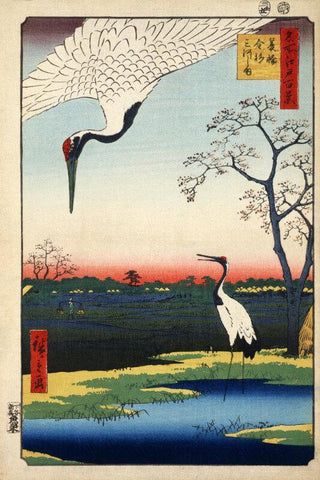 Untitled-(The Flamingos) - Canvas Prints by Ando Hiroshige