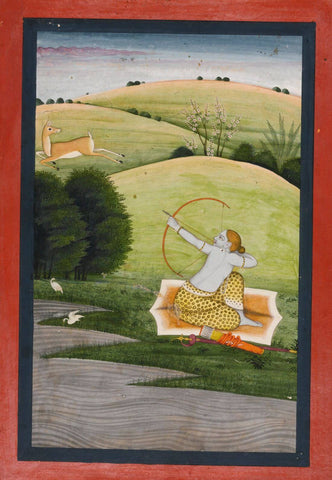 Ragamala Series: Goda Putra Of Megha, Kangra - C.1780 - 90 -  Vintage Indian Miniature Art Painting by Miniature Vintage