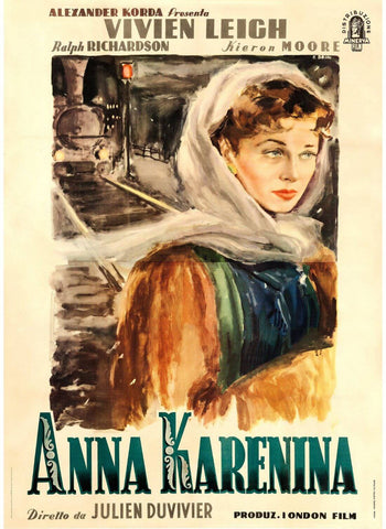 Anna Karenina - Vivien Leigh - Hollywood Classic Vintage Movie Poster - Canvas Prints by Movie Posters