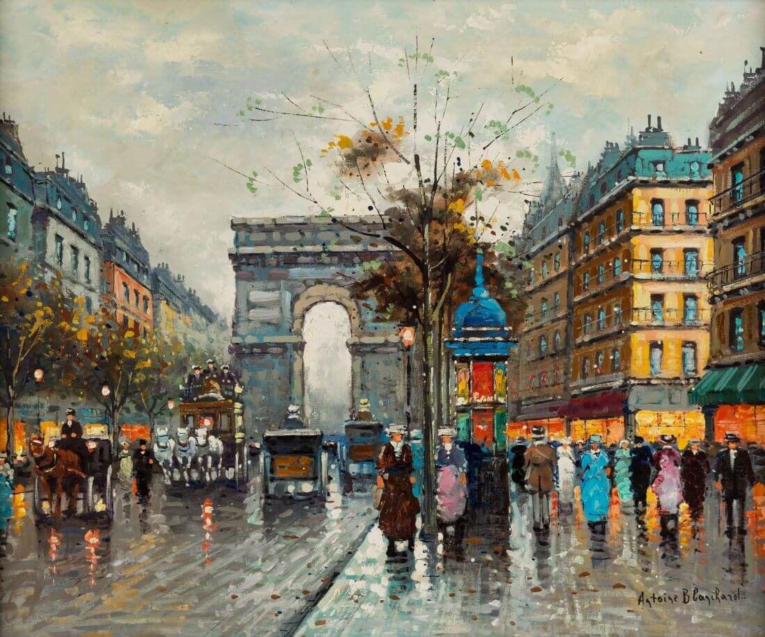 Avenue des Champs Elysees, Paris Tote Bag by Antoine Blanchard - Pixels