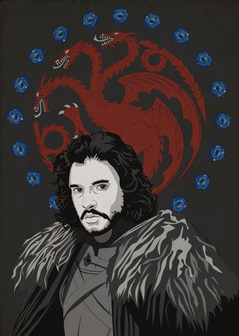 Art From Game Of Thrones - Jon Snow - Large Art Prints by Hamid Raza