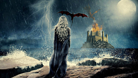 Art From Game Of Thrones - Khaleesi - Daenerys Targaryen And Drogon - Canvas Prints