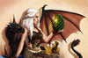 Art From Game Of Thrones - Mother Of Dragons - Daenerys Targaryen With Drogon - Art Prints