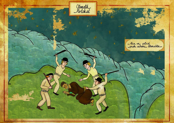 Art Movie Poster - Clockwork Orange - Vintage Ottoman Miniature Style- Tallenge Hollywood Poster Collection - Canvas Prints