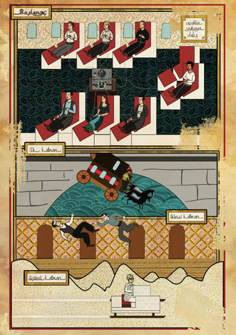 Art Movie Poster - Inception - Vintage Ottoman Miniature Style- Tallenge Hollywood Poster Collection - Art Prints