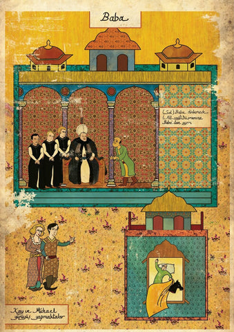Art Movie Poster - The Godfather - Vintage Ottoman Miniature Style- Tallenge Hollywood Poster Collection - Canvas Prints