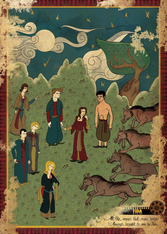 Art Movie Poster - Twilight - Vintage Ottoman Miniature Style- Tallenge Hollywood Poster Collection - Framed Prints