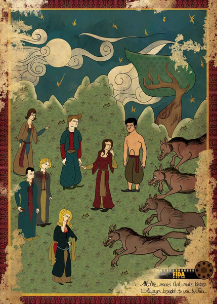 Art Movie Poster - Twilight - Vintage Ottoman Miniature Style- Tallenge Hollywood Poster Collection - Canvas Prints