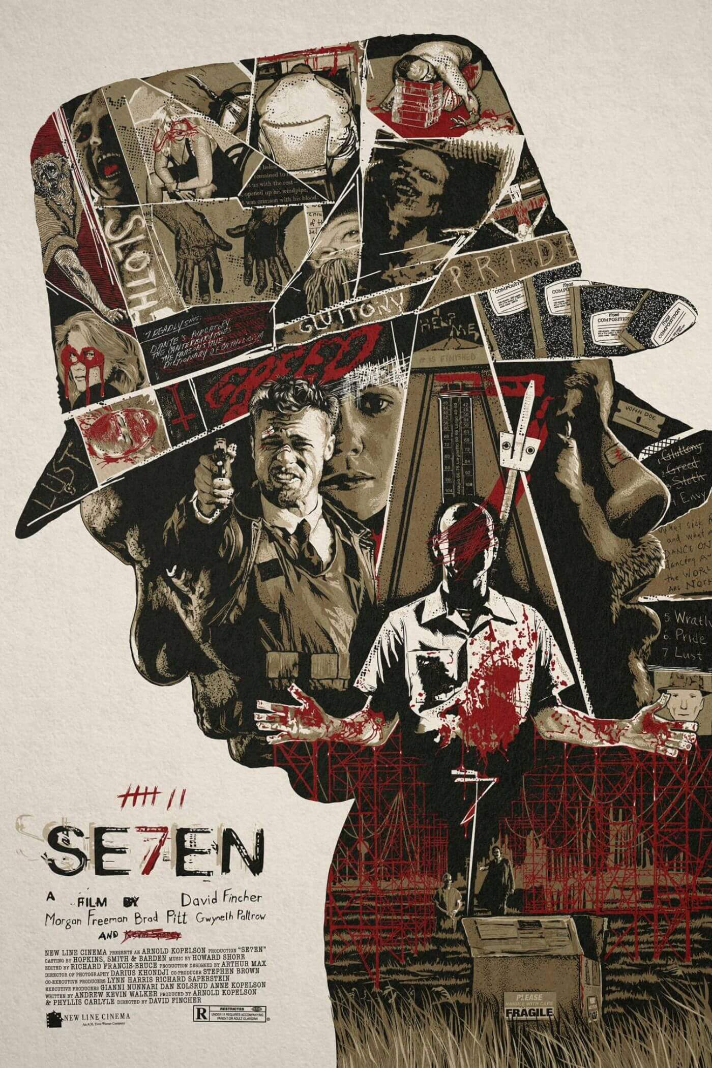 Art Poster - Seven - Tallenge Hollywood Poster Collection - Framed